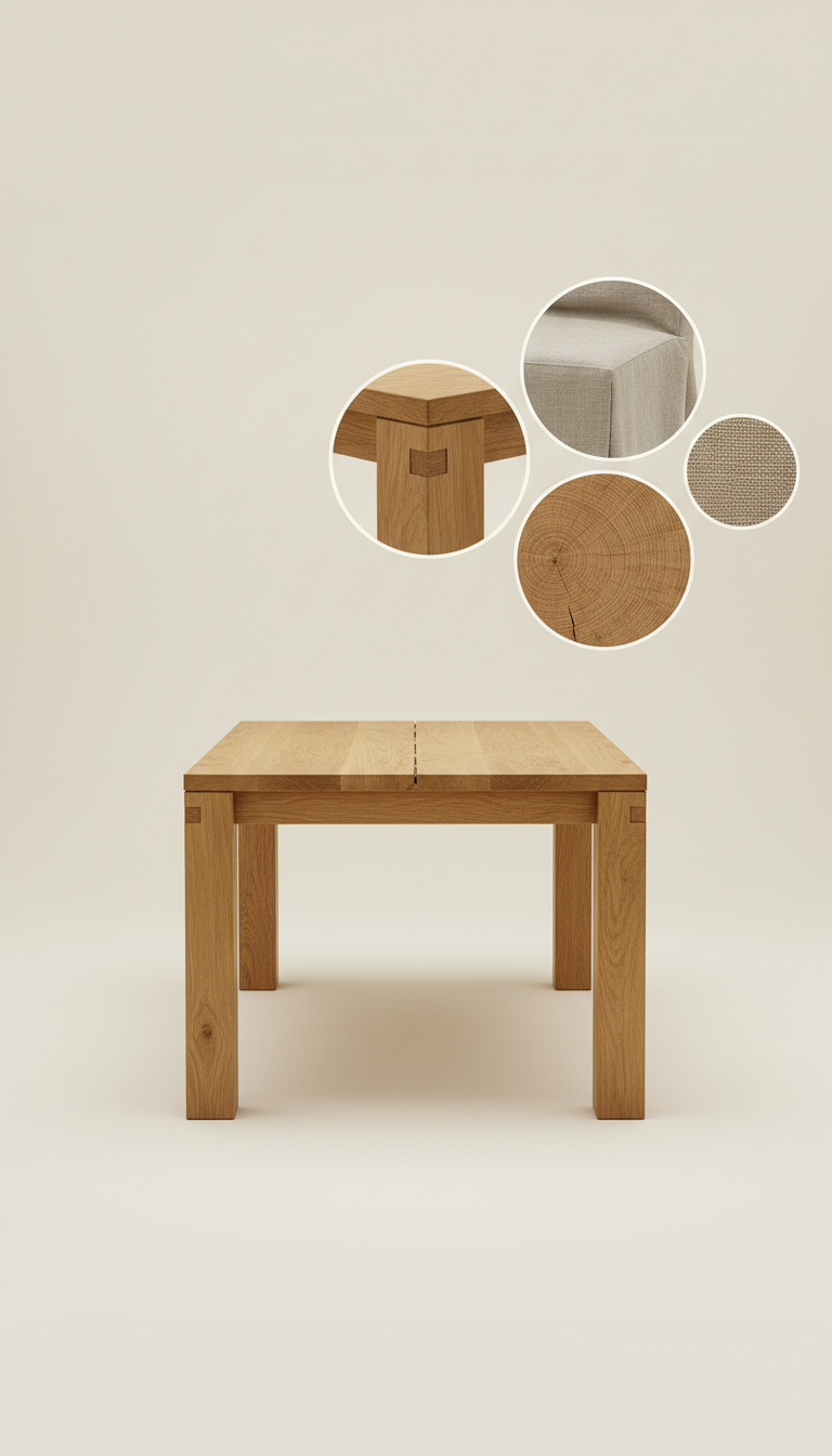 Table à manger en chêne miel